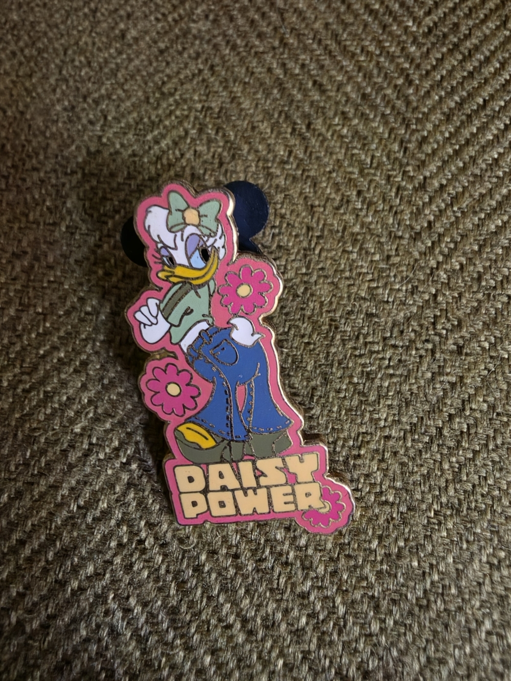Daisy Duck Floral Trading Pin - Pink, Blue, Green